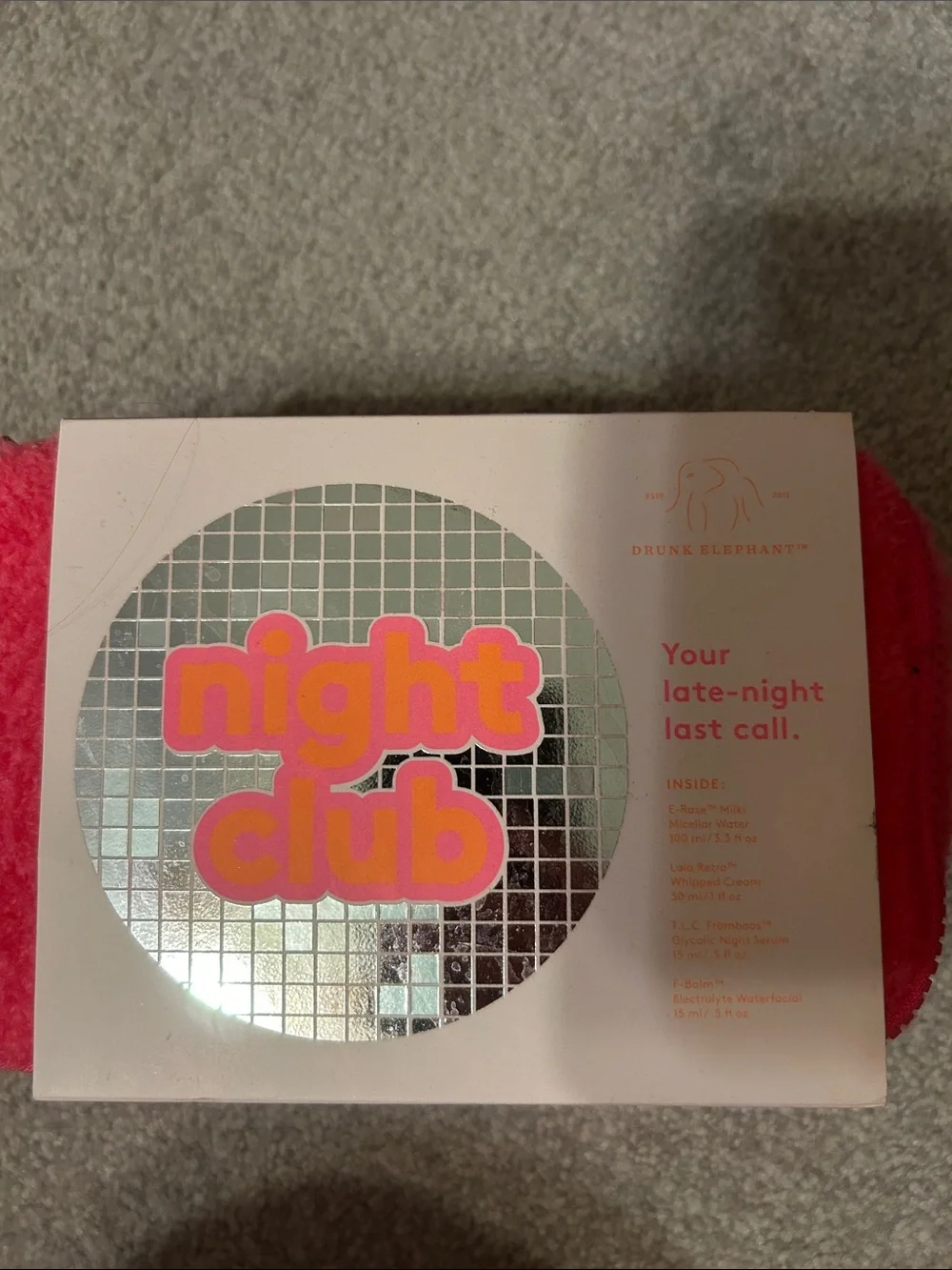 Brand new unopened Drunk Elephant night club Skincare Set